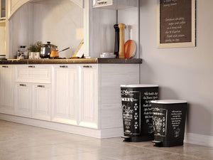 Kis Chic Pattumiera  L - Decorata A 29x44.5x60.5 cm, Coffee Menu - Ilgrandebazar