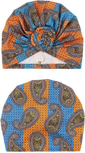 Carica l'immagine nel visualizzatore di Gallery, DRESHOW 5 Pezzi Donne Africana Turbante Sciarpa Avvolge Testa Boho Turbante Elastico Annodato Berretto Pre-annodato Berretto Chemio Cappello 4 Pack Donuts: Flower Printed A