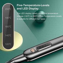 Carica l'immagine nel visualizzatore di Gallery, Frohmen Piastra per Capelli Professionale, Display a LED, Blocco di Sicurezza da Viaggio Portatile, per Tutti gli Stili di Capelli Lisci e Ricci, 5 Livelli Regolabili, Nero