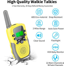 Carica l&#39;immagine nel visualizzatore di Gallery, Fairwin Walkie Talkie, 8 Canali 3 Miglia di Raggio Walkie Talkie Bambini Giocattolo Regali per 3-12 Anni Ragazze o Ragazzi, Avventure all&#39;Aria Aperta Escursionismo in Campeggio con Torcia