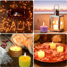 Carica l&#39;immagine nel visualizzatore di Gallery, YUE GANG Candele Tealight Profumate Regalo, 24Pack Includono Portacandele in Vetro Dorato, 8 Ore di Durata, Candele Tealight per la Casa