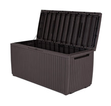 Carica l&#39;immagine nel visualizzatore di Gallery, Keter Baule Springwood Marrone 305 Lt In Resina Cm 123x53.5x57 cm, - Ilgrandebazar