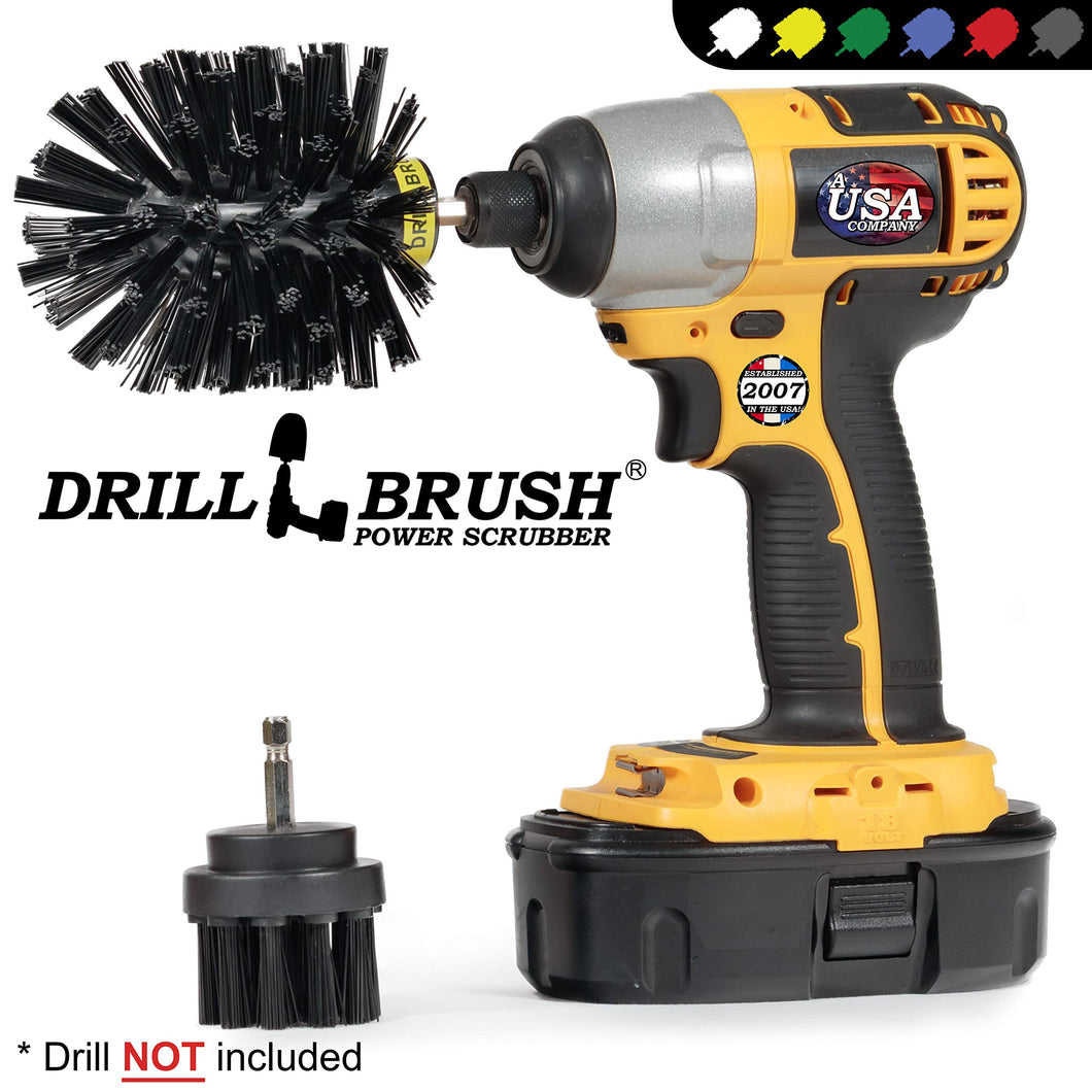 Drillbrush 2 pezzo nero Ultra Stiff es pulizia Rotary Stiff-black - Ilgrandebazar