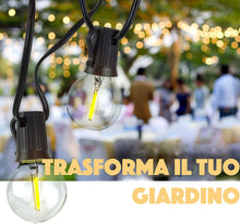 Carica l&#39;immagine nel visualizzatore di Gallery, JP-LED Catena Di Luci LED【 Con 27 Lampadine Led G40 】Luci Da Esterno E Da Arredamento 【 Lunghezza 10,6 M 】Catena Luminosa Per Giardino, Casa, Decorazioni, Feste, Matrimonio, Natale