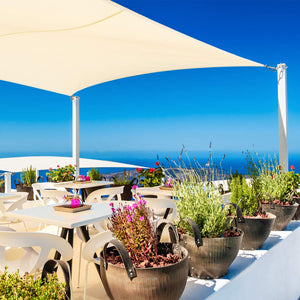 Cool Area Tenda a Vela Impermeabile Rettangolare 3 x 4 Metri 3x4m, Crema - Ilgrandebazar