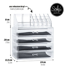 Carica l&#39;immagine nel visualizzatore di Gallery, SollyŽs Lena - Organizer per Trucchi e Gioielli Trasparente, 4 Cassetti - Ilgrandebazar