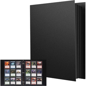 Lictin Raccoglitore Carte Maniche Nero - Album Trasparente Impermeabile con 540 Tasche per Carte da Gioco - 30-Pagina Nera Raccolta Carta Libro