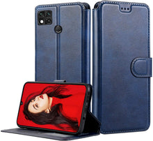 Carica l'immagine nel visualizzatore di Gallery, LeYi Cover Xiaomi Redmi 9C con HD Pellicola Protettiva,Custodia Magnetica Flip Pelle Libro Silicone TPU Bumper Portafoglio Skin Morbida Fondina Antiurto Case per Telefono Redmi 9C,Blu