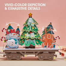 Carica l&#39;immagine nel visualizzatore di Gallery, CubicFun Puzzle 3D Trenino Natale con Luci e Suoni per Natale Decorazioni Trenino Albero di Natale Decorazioni Casa Regali Natale per Bambini e Adulti, 218 Pezzi