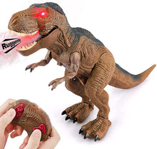Carica l'immagine nel visualizzatore di Gallery, Baztoy Dinosauro Telecomandato Giocattolo - Giochi Animali T Rex Drago Gadget con funzione Spruzzare e Suoni per Bambini Educativi Compleanno Natale Regali Ragazzi Ragazze 3 4 5 6 7 8 9 10 11 12 Anni Marrone