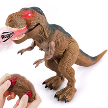 Carica l'immagine nel visualizzatore di Gallery, Baztoy Dinosauro Telecomandato Giocattolo - Giochi Animali T Rex Drago Gadget con funzione Spruzzare e Suoni per Bambini Educativi Compleanno Natale Regali Ragazzi Ragazze 3 4 5 6 7 8 9 10 11 12 Anni Marrone
