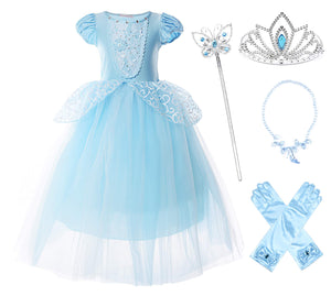 JerrisApparel Ragazza Principessa Cenerentola Costume Manicotto a Sbuffo... - Ilgrandebazar