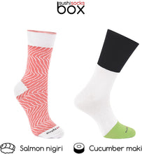 Carica l&#39;immagine nel visualizzatore di Gallery, Rainbow Socks - Donna Uomo Calzini Sushi Salmone Cetriolo Maki - 2 Paia