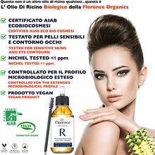 Carica l'immagine nel visualizzatore di Gallery, Olio di Ricino 100ml. Biologico,Vegano, Puro e Pressato a Freddo. Bottiglia in vetro+Pennello. Stimola la Crescita dei Capelli, Ciglia e Sopracciglia. Rinforza le unghie. Ottimo rimedio per la pelle