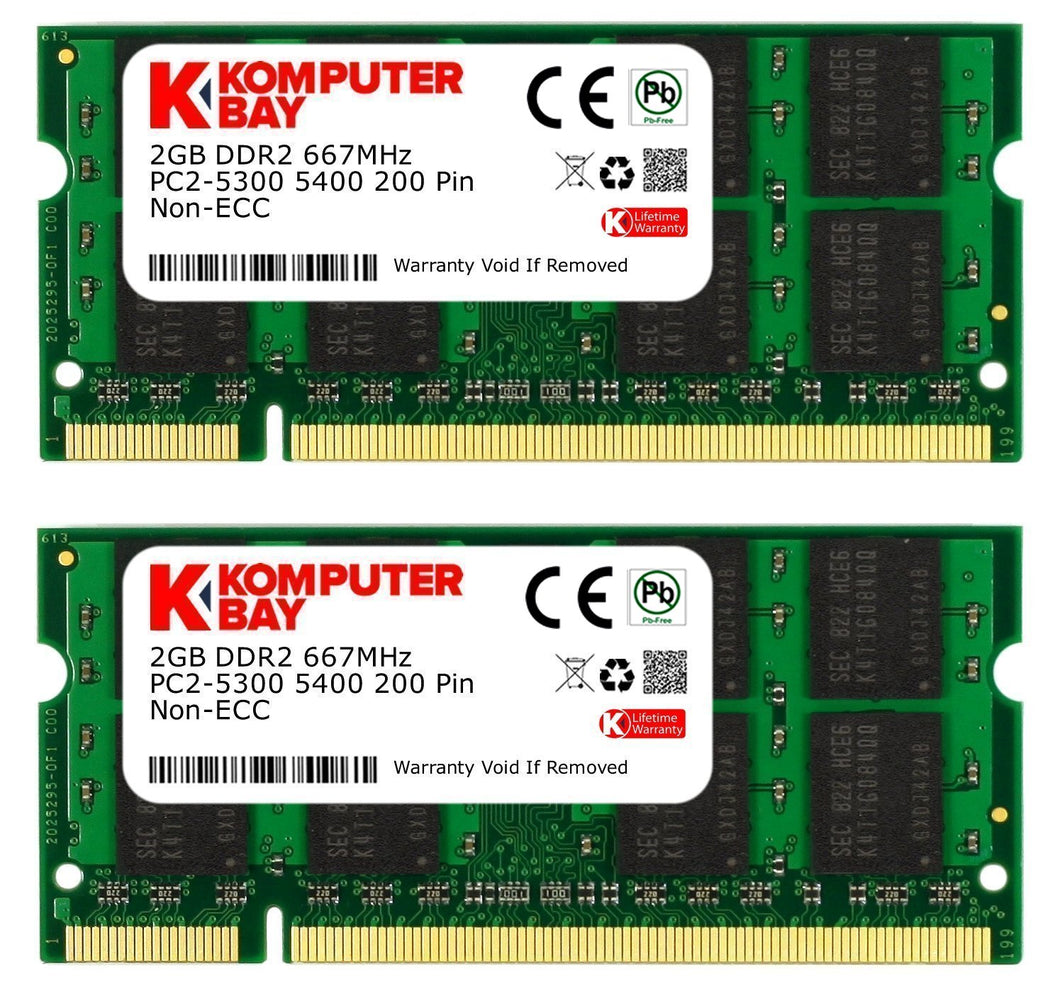 Komputerbay 4GB 2X 2GB DDR2 667MHz PC2-5300 PC2-5400 667 (2X 2GB) - Ilgrandebazar