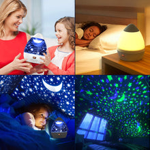 Carica l&#39;immagine nel visualizzatore di Gallery, Proiettore Stelle Soffitto Romantica Luce Notturna del Cielo Stellato con Timer, 17 Modalità Colore di Proiezione, 360° Rotazione Lampada da Comodino Camera da Letto, Regalo per Bambini Neonati-Bianco