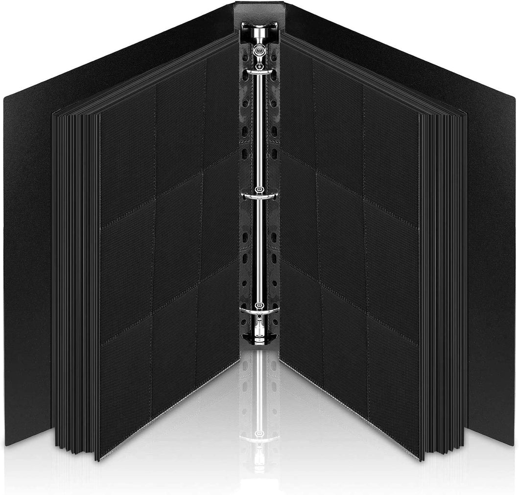Lictin Raccoglitore Carte Maniche Nero - Album Trasparente Impermeabile con 540 Tasche per Carte da Gioco - 30-Pagina Nera Raccolta Carta Libro