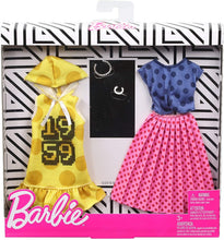 Carica l&#39;immagine nel visualizzatore di Gallery, Barbie- Fashionista Bambola con 2 Outfit Pois Giocattolo per Bambini 3+ Anni, GHX60