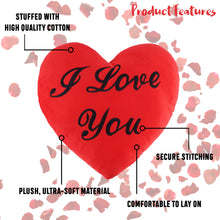 Carica l&#39;immagine nel visualizzatore di Gallery, THE TWIDDLERS Cuscino a Forma di Cuore Rosso con la Scritta I Love You rosso - Ilgrandebazar