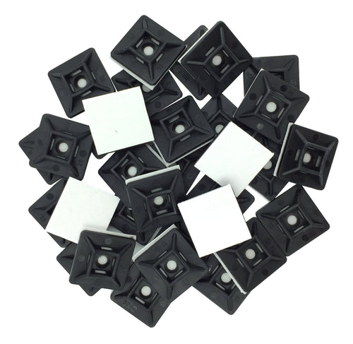 intervisio Fermacavo Autoadesivo / 100 Pezzi / Dimensioni 19mm x 19mm, Nero - Ilgrandebazar