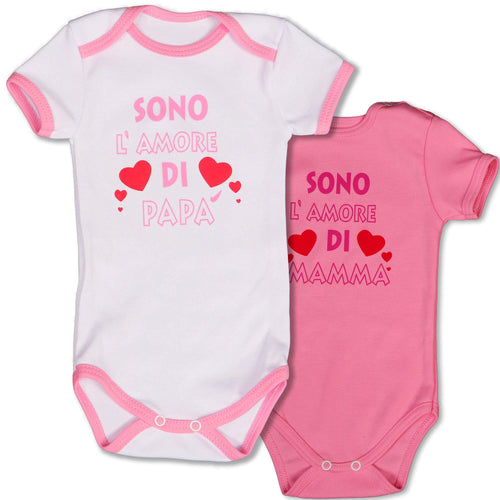 Repanda Body Bimba Manica Corta | 0-3 Mesi | Bianco e Rosa | 100% Cotone |... - Ilgrandebazar