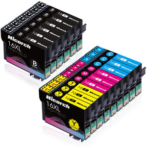 Hicorch Cartucce 16XL Multipack Compatibile con Epson 16 XL per Epson WorkForce WF-2010 WF-2510 WF-2520 WF-2530 WF-2540 WF-2630 WF-2650 WF-2660 WF-2750 WF-2760 (6 Nero,3 Ciano,3 Magenta,3 Giallo)