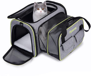 DADYPET Trasportino Morbido per Cani e Gatti, Morbidi e Pieghevoli con tappeti di Lana per Viaggi in Aereo/Auto/Treno (44,5 * 33 * 28 cm)