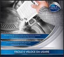 Carica l'immagine nel visualizzatore di Gallery, CARE + PROTECT 3in1 Anticalcare, Sgrassante e Igienizzante, per Lavastoviglie e Lavatrice, Universale, Originale, Professionale, in Polvere, 12 Bustine