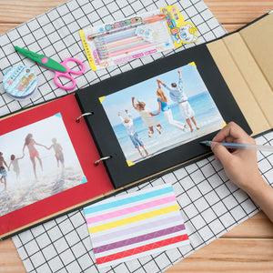 Album DIY per Foto, Scrapbook, Sticker Diario Creativo con Incisione a Nero - Ilgrandebazar