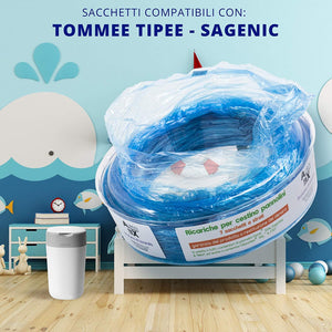 Ricarica Mangiapannolini Bimbi Antiodore alla Lavanda 320 Sacchetti Compatibile con Sangenic Tommee Tippee Sistema di Smaltimento Pannolini 3 unità