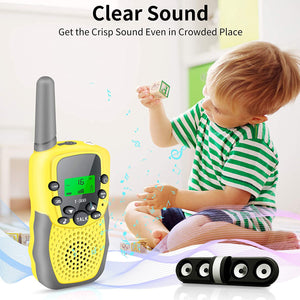 Fairwin Walkie Talkie, 8 Canali 3 Miglia di Raggio Walkie Talkie Bambini Giocattolo Regali per 3-12 Anni Ragazze o Ragazzi, Avventure all'Aria Aperta Escursionismo in Campeggio con Torcia