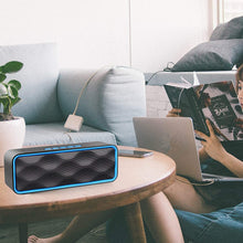 Carica l&#39;immagine nel visualizzatore di Gallery, Aigoss S1 Altoparlante Bluetooth Portatile per Esterni V4.2 Vivavoce Integrato con Doppio Driver Cassa, Audio HD e Radio FM, Blu