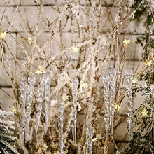 Carica l&#39;immagine nel visualizzatore di Gallery, LEMESO 36 pz Decorazioni Albero di Natale Ghiaccioli Natalizi Fiocchi di Neve Goccia Coni Gelato Cristallo Pendenti Ciondoli Addobbi Trasparente in Plastica Ornamenti Con Fili da Appendere