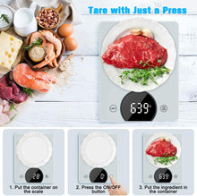 Carica l&#39;immagine nel visualizzatore di Gallery, Bilancia da Cucina, Cocoda Bilancia Cucina Digitale da 10kg, con Precisione di 1g/0,05oz e Funzione Tare, Display a LED e Vetro Temperato, 4 Unità Bilance in g e oz per Cucina (2 Batterie Incluse) Bianco Trasparente