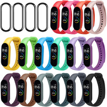 Carica l&#39;immagine nel visualizzatore di Gallery, ivoler [20 Pezzi] 16 Cinturino Xiaomi Mi Band 5/Amazfit Band 5 + 4 Pellicola Protettiva per Xiaomi Mi Band 5 Cinturino di Ricambio Morbido, Traspirante, Resistente al Sudore e Multicolore