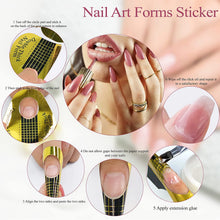 Carica l'immagine nel visualizzatore di Gallery, YORFULL Gel per Unghie Ricostruzione Kit, 7 pezzi Estensione delle Unghie,Unghie Extension Gel Set ,con Unghie Finte/Pennello/ Base e Top coat