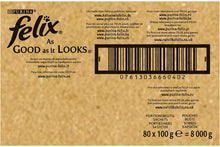 Carica l'immagine nel visualizzatore di Gallery, Purina Felix Le Ghiottonerie Umido Gatto con Manzo, Pollo, Merluzzo e Tonno, 80 Buste da 100 g Ciascuna