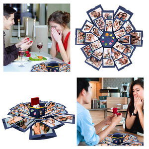 WisFox Explosion Box, Creativo Fai Da te a Sorpresa Esplosione Regalo Blu - Ilgrandebazar