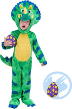 Carica l&#39;immagine nel visualizzatore di Gallery, Spooktacular Creations Costume da Dinosauro per Bambini Triceratops Kids Dinosauro Vestito per Halloween Dress Up Dinosaur Party (Verde) (Green, Small)