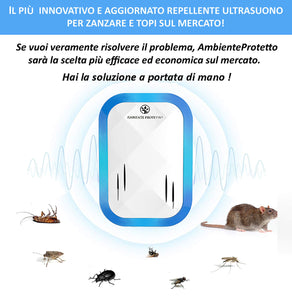 AmbienteProtetto Antizanzare Repellente ad Ultrasuoni per Topi Insetti... - Ilgrandebazar