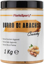 Carica l'immagine nel visualizzatore di Gallery, FlorioSport, Burro di Arachidi Crunchy, 1000 g Burro di Arachidi Ricco di Pezzi di Arachidi - Croccante e 100% Naturale - Peanut Butter - Adatto per Vegetariani - Senza Zuccheri e Sale Aggiunto.