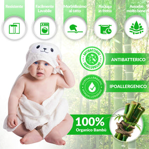 Accappatoio Neonato | 100% Fibra di Bambù ORGANICO | MORBIDISSIMO al Tatto |... - Ilgrandebazar