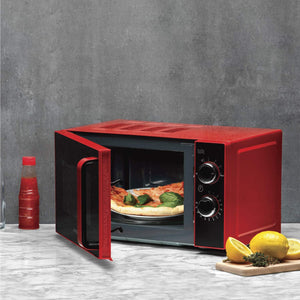 Oursson Forno a Microonde Rosso con Sportello a Specchio MM2005/RD, 20 litri, 700 Watt, 4 anni di garanzia