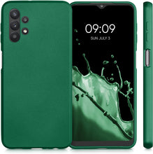 Carica l'immagine nel visualizzatore di Gallery, kwmobile Custodia Compatibile con Samsung Galaxy A32 5G - Cover Silicone TPU Effetto Metallizzato - Protezione Back Case Morbida Verde Metallizzato