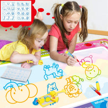 Carica l'immagine nel visualizzatore di Gallery, Tappeto Doodle Grande 150×100cm, Doodle Tappetino da Disegno Magico, Disegno Magico Aqua Mat, Acqua Tappeto, Bonus con 4 Penne Magiche, Timbri E Set di Rulli, Bambini
