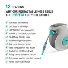 Carica l&#39;immagine nel visualizzatore di Gallery, HAUSHOF Avvolgitubo da Giardino 20 + 2m, Pistole a Spruzzo, Getti Regolabile... - Ilgrandebazar