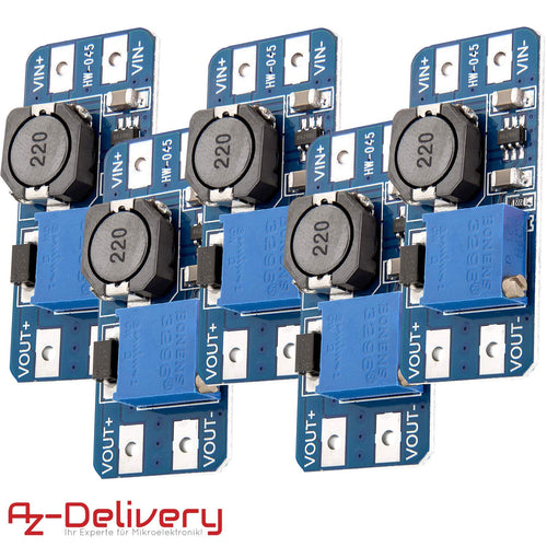 AZDelivery 5 x MT3608 Modulo Convertitore DC-DC Regolabile Step Up 5x - Ilgrandebazar