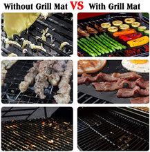Carica l'immagine nel visualizzatore di Gallery, Tappetino da Barbecue Set di 6 Mat Cottura BBQ Riutilizzabile Antiaderente in Teflon Approvati da LFGB &amp; FDA, Resistenti a Temperatura Alta Adatti per Griglia a Gas Carbone Forno e Griglia Elettrica
