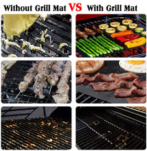 Carica l&#39;immagine nel visualizzatore di Gallery, Tappetino da Barbecue Set di 6 Mat Cottura BBQ Riutilizzabile M, nero - Ilgrandebazar