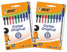 Carica l'immagine nel visualizzatore di Gallery, BIC Cristal Original, Penne a Sfera, Inchiostri Blu, Nero, Verde e Rosso, Punta Media (1.0 mm), Confezione 20 Penne Economiche, Cancelleria Scuola e Ufficio